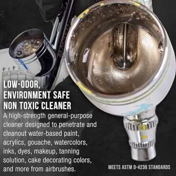 U.S. Art Supply Airbrush Cleaner, 16-Ounce Pint Bottle - Fast Acting Cleaning Solution, Quickly Remove Water-Based Acrylic Paint, Watercolor, Makeup - Clean Clogged Airbrushes, Brushes, Artist Tools