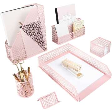 Blu Monaco Pink Accessories Organizer Tray for Home