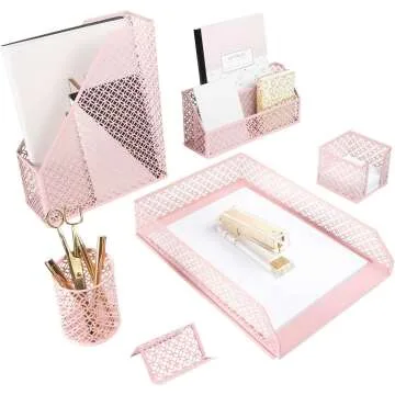 Blu Monaco Pink Accessories Organizer Tray for Home
