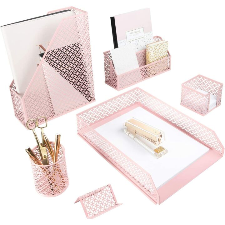 Blu Monaco Pink Accessories Organizer Tray for Home
