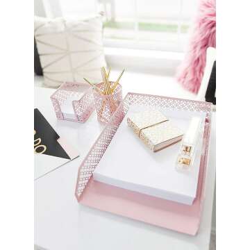 Blu Monaco Pink Accessories Organizer Tray for Home