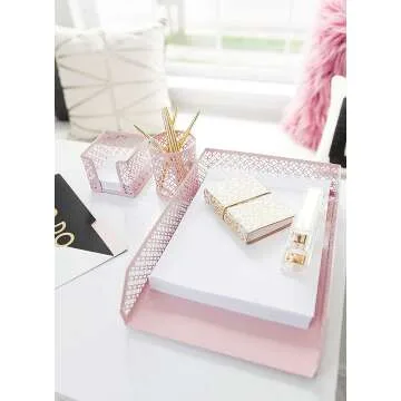Blu Monaco Pink Accessories Organizer Tray for Home