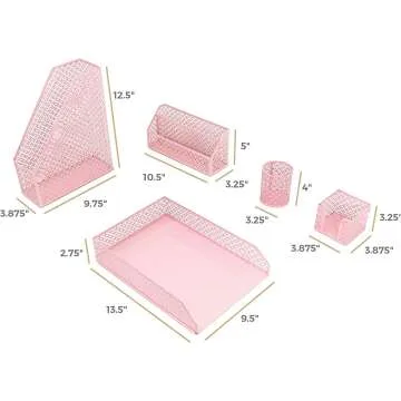 Blu Monaco Pink Accessories Organizer Tray for Home