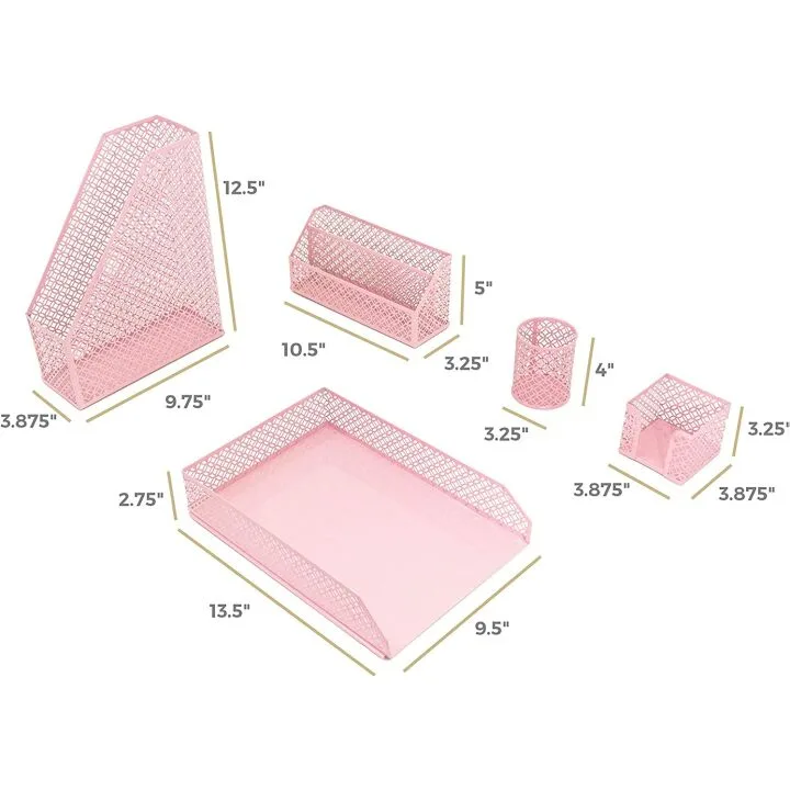 Blu Monaco Pink Accessories Organizer Tray for Home