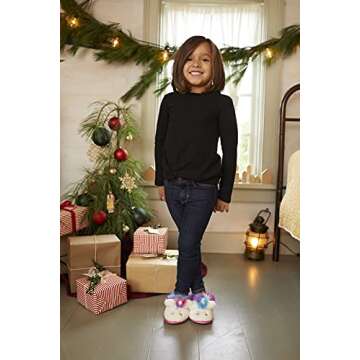 Dearfoams Easter Basket Stuffers Gifts for Kids Washable Animal Critter Slippers, Multi Unicorn, 2-3 Big Kid