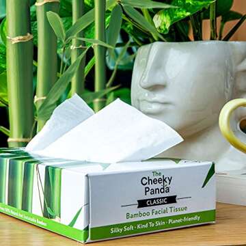 The Cheeky Panda Bamboo Facial Tissues Boxes | 12 x Tissue Boxes | Soft 3 Ply Bamboo Tissue Paper Bulk | Sustainable Tissues Cube Box