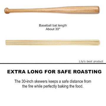 HOPELF 30" Bamboo Skewers for Kabobs and BBQ