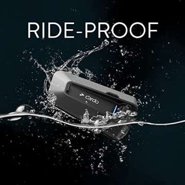 Cardo PACKTALK Edge Motorcycle Bluetooth Communication System Headset Intercom - Single Pack, Black