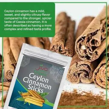 Organic Ceylon Cinnamon Sticks 7 Ounce Bag from Sri Lanka | Raw, Vegan, Non-GMO | ~45 sticks, 3 inch, Fair Trade, Gluten Free by Jiva Organics