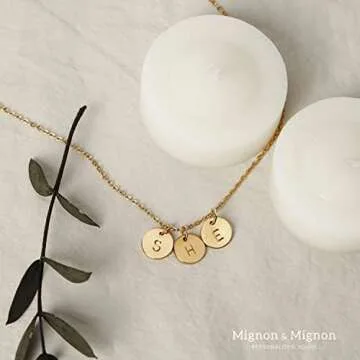 Custom Tiny Coin Initial Necklace, Personalized Dainty Jewelry for Women, Handmade Gift for Her, Mother’s Day, Birthday, or Mother's Day Gifts – TCN
