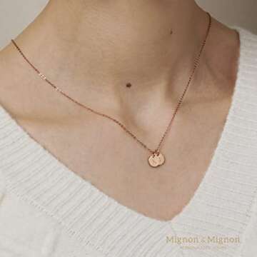 Custom Tiny Coin Initial Necklace, Personalized Dainty Jewelry for Women, Handmade Gift for Her, Mother’s Day, Birthday, or Mother's Day Gifts – TCN