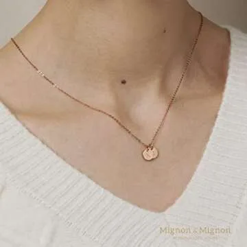 Custom Tiny Coin Initial Necklace, Personalized Dainty Jewelry for Women, Handmade Gift for Her, Mother’s Day, Birthday, or Mother's Day Gifts – TCN