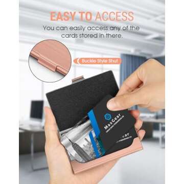 MaxGear Metal Business Card Holder for Men & Women, Professional Stainless Steel Card Case for Busin...