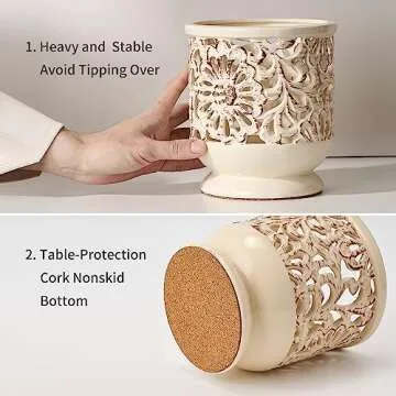 Charming Farmhouse Kitchen Utensil Holder for Counters