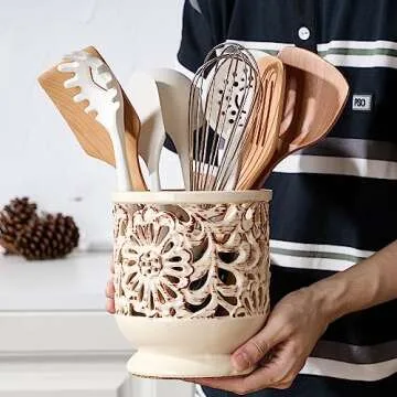 Charming Farmhouse Kitchen Utensil Holder for Counters