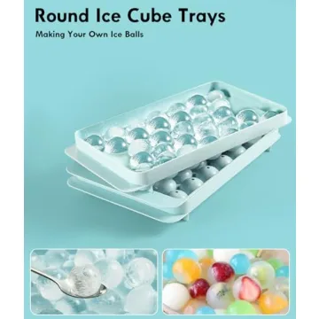 Ice Cube Tray with Lid and Bin - Perfect Round Ice Balls