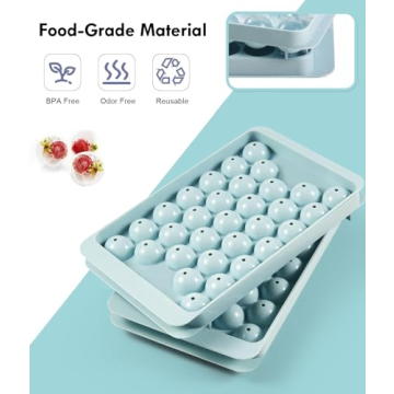 Ice Cube Tray with Lid and Bin - Perfect Round Ice Balls