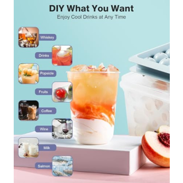 Ice Cube Tray with Lid and Bin - Perfect Round Ice Balls