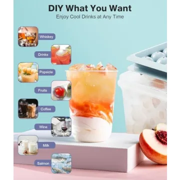 Ice Cube Tray with Lid and Bin - Perfect Round Ice Balls