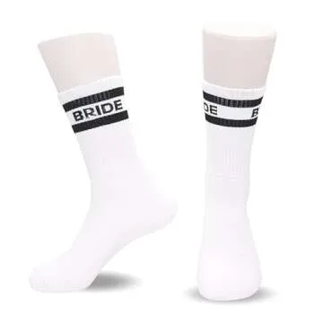 Team Bride Socks, Bride Socks, Bridesmaid Gifts For Women, Wedding Gifts, Wedding Party Gift.(117) (White Bride 150)