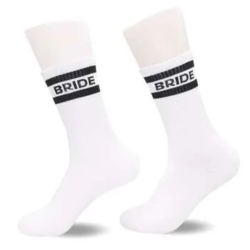 Team Bride Socks, Bride Socks, Bridesmaid Gifts For Women, Wedding Gifts, Wedding Party Gift.(117) (White Bride 150)
