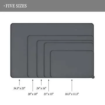 Reopet Waterproof Pet Feeding Mat with High Raised Edges, Heavier and Thicker Placemats for Cat Dog ...