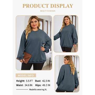 Eytino Plus Size Sweatshirt for Women Casual Pullover