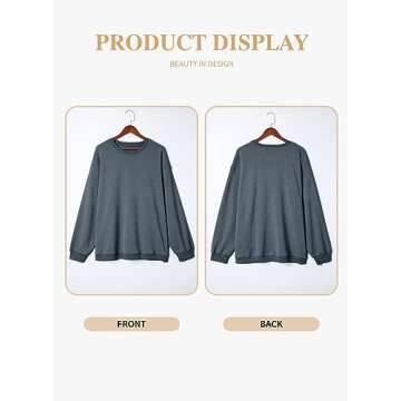 Eytino Plus Size Sweatshirt for Women Casual Pullover