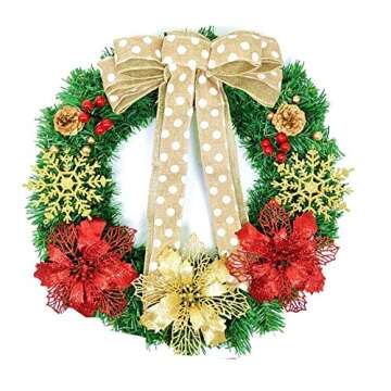 Eokeanon 36PCS Plastic Christmas Glitter Snowflake Ornaments Christmas Tree Decorations, 4 Inch Plastic Snowflake Ornaments for Winter Wonderland Christmas Party Decorations, Gold