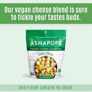 AshaPops Vegan Cheese Popped Water Lily Seeds 1 oz Snack