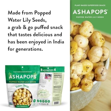 AshaPops Vegan Cheese Popped Water Lily Seeds 1 oz Snack