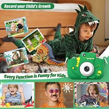Upgrade Dinosaur Kids Camera for Creative Fun Age 3-12