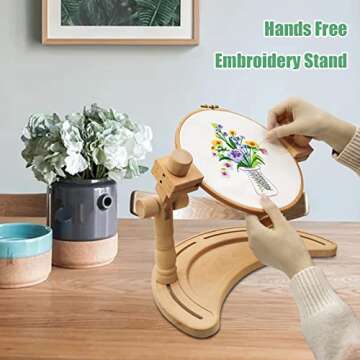 Adjustable Embroidery Stand for Hands-Free Crafting