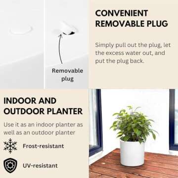 Fox & Fern 10 Inch Planter - Lightweight & Stylish