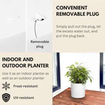 Fox & Fern 10 Inch Planter - Lightweight & Stylish