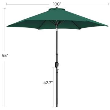 Yaheetech 9FT Patio Umbrella with Crank & Tilt Function