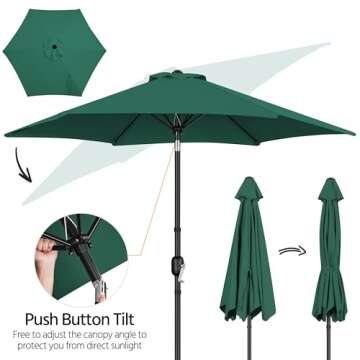 Yaheetech 9FT Patio Umbrella with Crank & Tilt Function