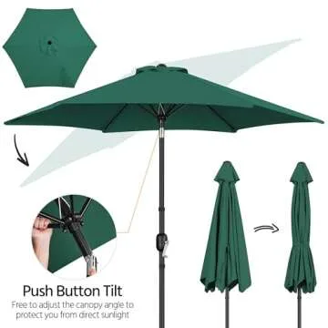 Yaheetech 9FT Patio Umbrella with Crank & Tilt Function