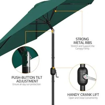 Yaheetech 9FT Patio Umbrella with Crank & Tilt Function