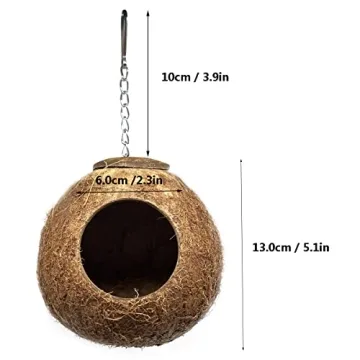 LWINGFLYER Coconut Bird Nest for Parrots and Parakeets