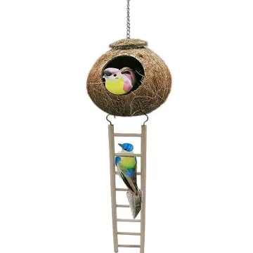 LWINGFLYER Coconut Bird Nest for Parrots and Parakeets