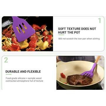 Premium Kitchen Utensils Set with Silicone Handles