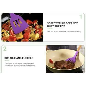 Premium Kitchen Utensils Set with Silicone Handles