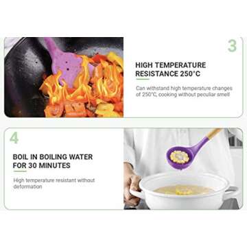 Premium Kitchen Utensils Set with Silicone Handles