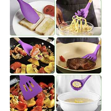 Premium Kitchen Utensils Set with Silicone Handles