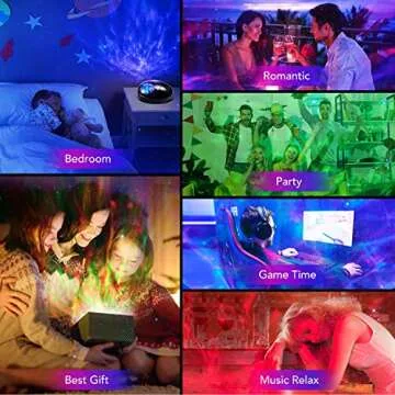 Mubarek Galaxy Projector Skylight, 24 Light Modes Room Light Projector, White Noise Sky Light Projector, Bluetooth Speaker Room Projector Lights for Bedroom Decor Aesthetic, Remote Timer Galaxy Light