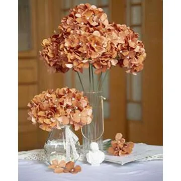 DuHouse Hydrangea Silk Flowers Elegant Home & Wedding Decor