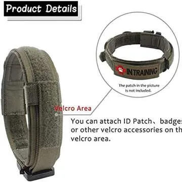 Tactical Dog Collar Adjustable with Heavy Duty Buckle