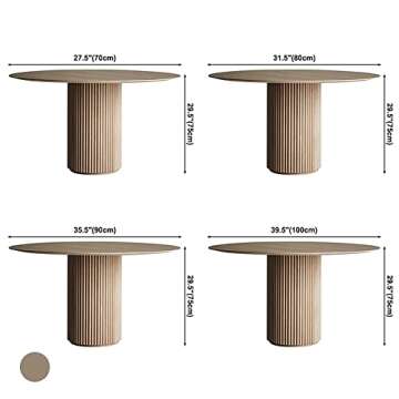 BAYCHEER Round Pedestal Casual Table Simplicity Style Dining Room Home Furniture - Wood 35.4" L x 35.4" W x 29.5" H (Table Only)