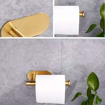 UMBWORLD Self-Adhesive Toilet Paper Holder for Modern Bathrooms